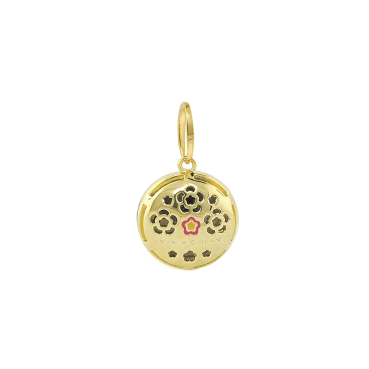 Eau Beach Ball Pendant by Lauren G Adams, gold-tone round charm with floral cutouts on Tampa Home & Garden Store