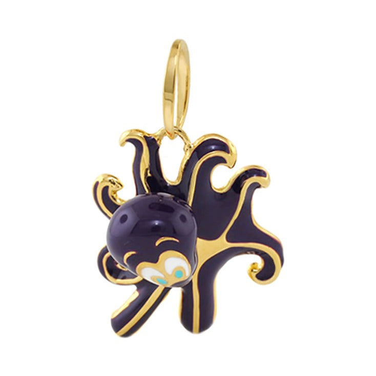 Pendant 18K gold purple octopus with enamel detailing by Lauren G Adams on Tampa Home & Garden Store
