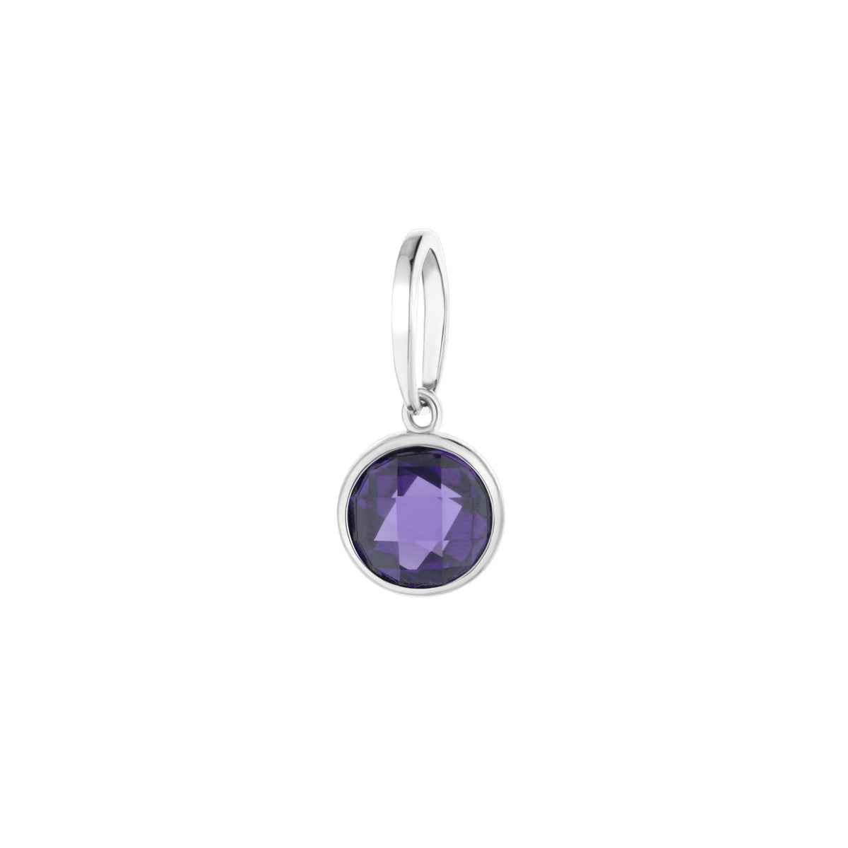 October birthstone color pendant by Lauren G Adams with purple amethyst oval gemstone in silver on Tampa Home & Garden Store