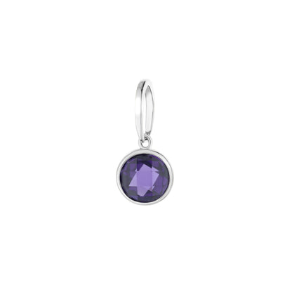 October birthstone color pendant by Lauren G Adams with purple amethyst oval gemstone in silver on Tampa Home & Garden Store