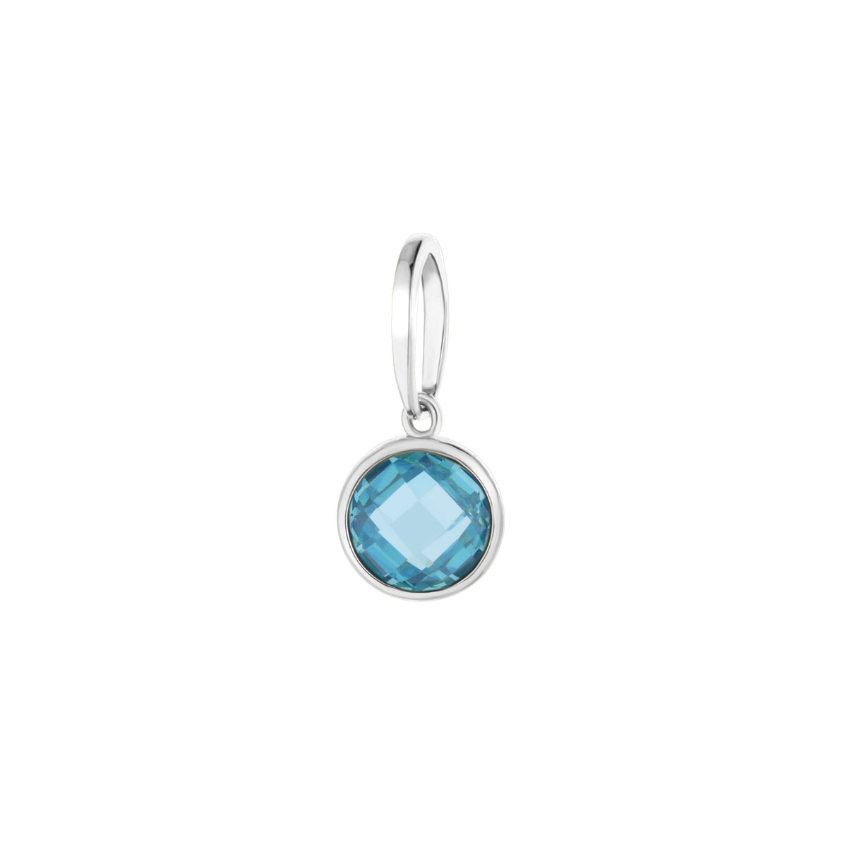 October Birthstone Color Pendant with blue faceted stone in silver bezel by Lauren G Adams on Tampa Home & Garden Store