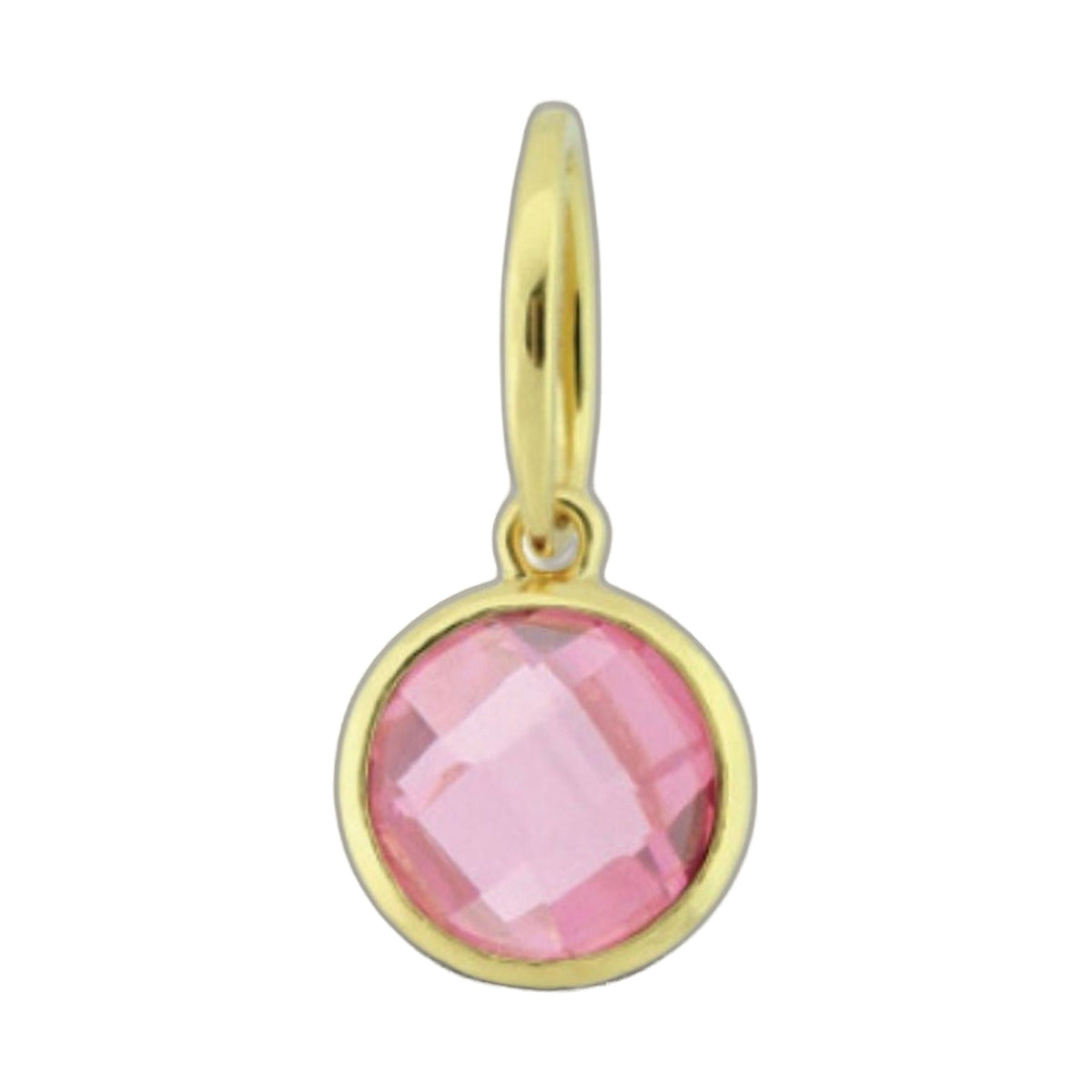 October Birthstone Color Pendant gold-tone setting with pink faceted gemstone by Lauren G Adams on Tampa Home & Garden Store