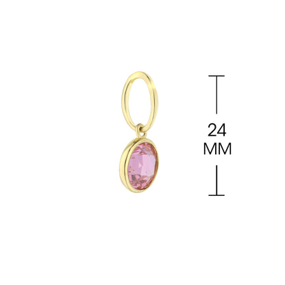 October Birthstone Color Pendant, pink faceted gemstone in gold-tone setting on Tampa Home & Garden Store