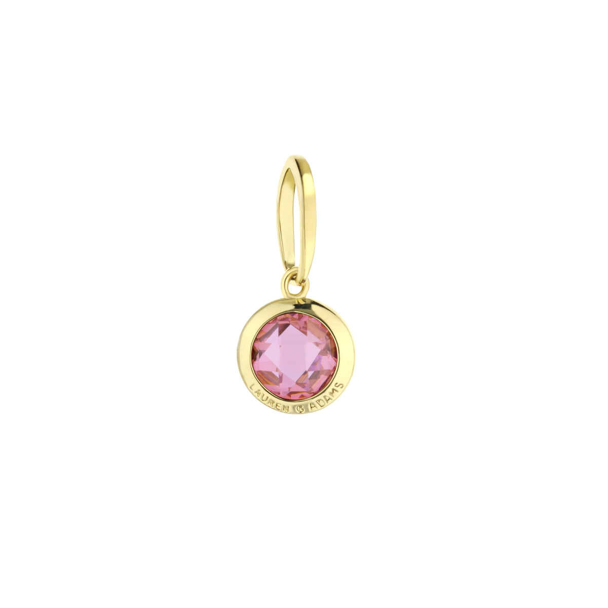 October Birthstone Color Pendant gold-tone setting with pink faceted gem by Lauren G Adams on Tampa Home & Garden Store