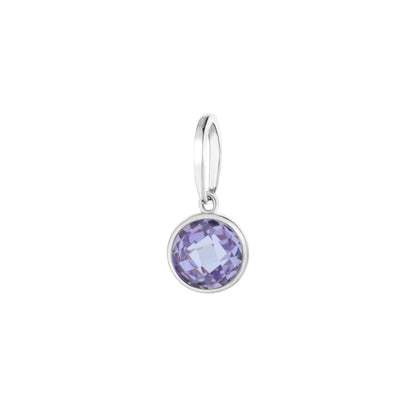 October Birthstone Color Pendant by Lauren G Adams, silver bezel pendant with purple amethyst gemstone on Tampa Home & Garden Store