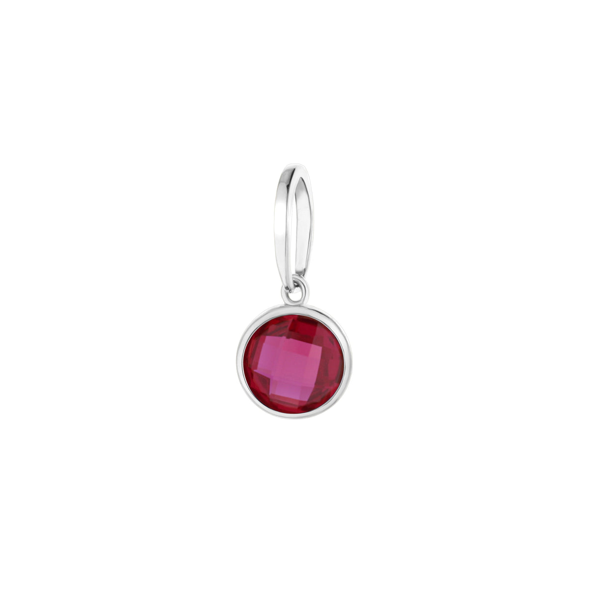 October Birthstone Color Pendant by Lauren G Adams, silver bezel with round red gemstone on Tampa Home & Garden Store