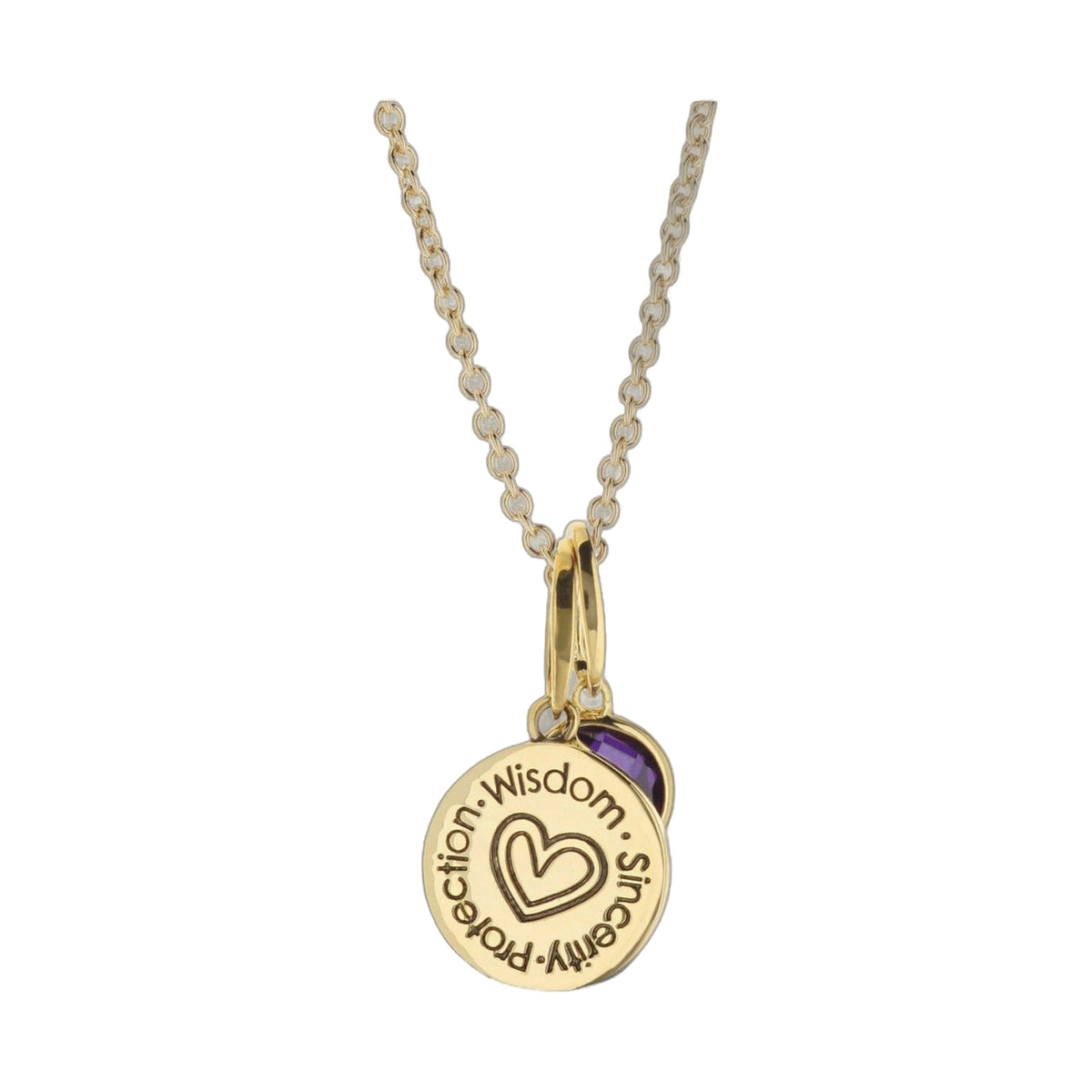 February Birthstone Color Necklace with purple amethyst pendant on a gold chain by Lauren G Adams on Tampa Home & Garden Store