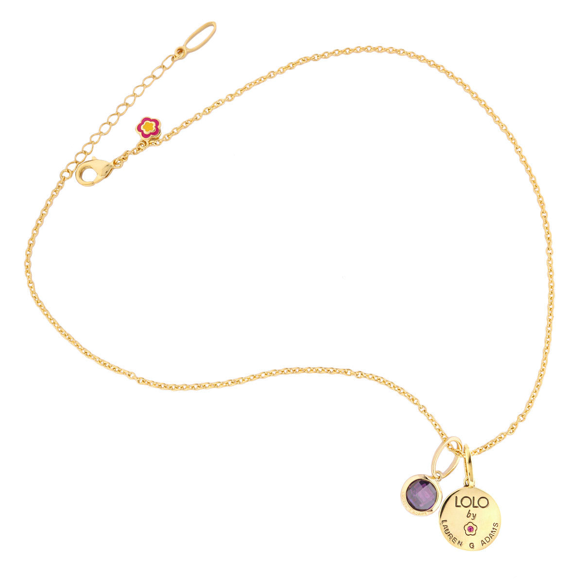 February Birthstone Color Necklace in gold tone with purple gem charm by Lauren G Adams on Tampa Home & Garden Store