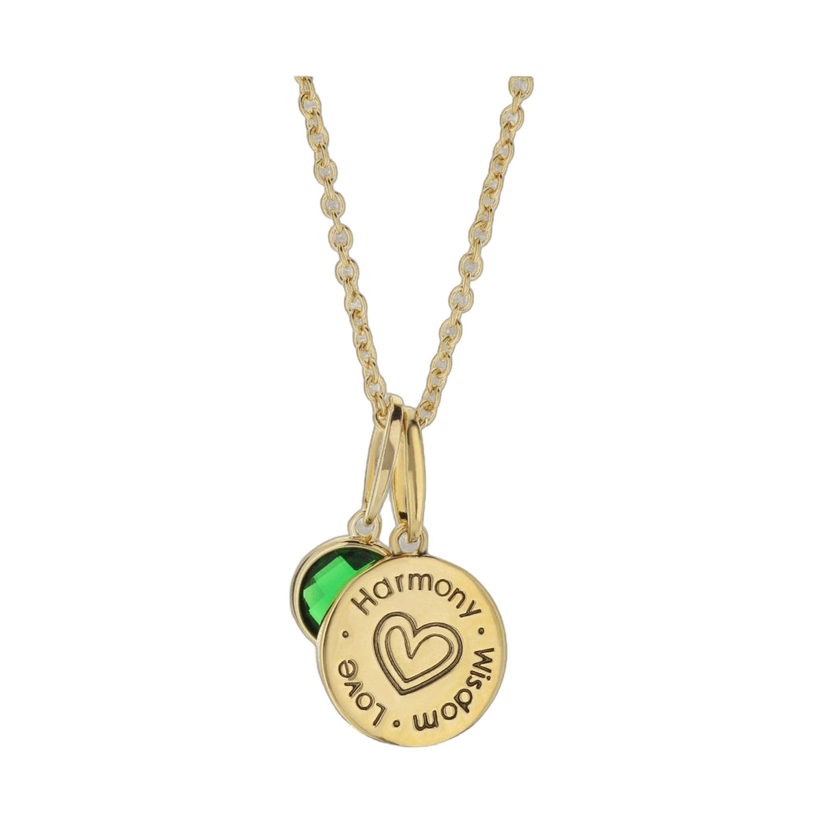 May Birthstone Color necklace by Lauren G Adams with emerald green gemstone and gold pendant on Tampa Home & Garden Store