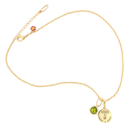 August Birthstone Color Necklace with green peridot charm and LOLO pendant by Lauren G Adams on Tampa Home & Garden Store