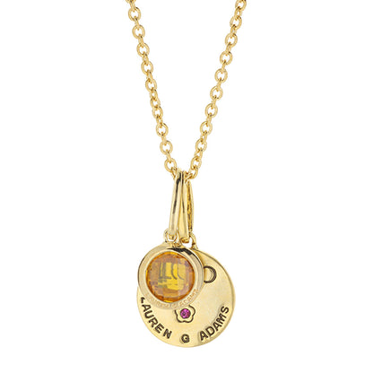 Birthstone Necklace gold tone pendant with orange gem by Lauren G Adams on Tampa Home & Garden Store