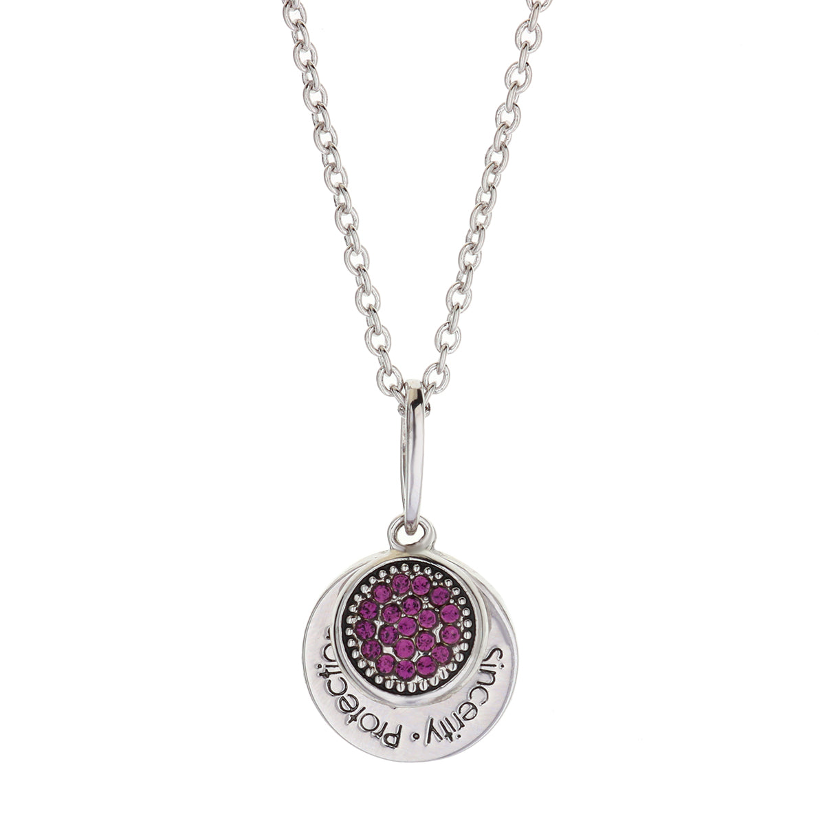 February Birthstone Necklace, silver chain with purple amethyst-style stones, by Lauren G Adams on Tampa Home & Garden Store