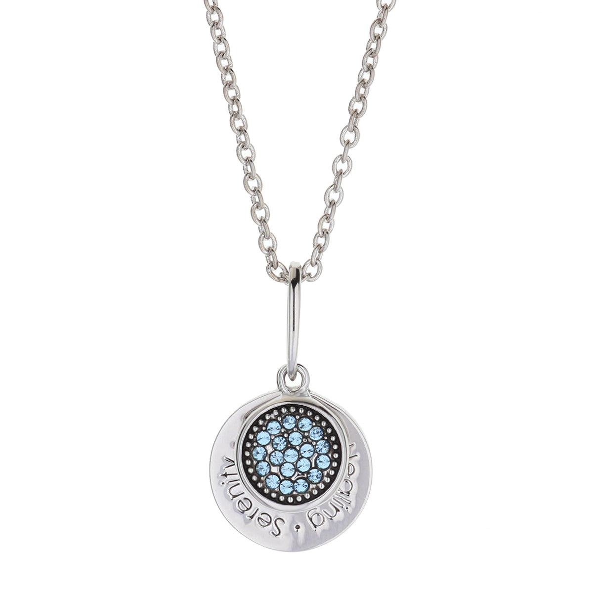 March Birthstone Necklace by Lauren G Adams with silver-tone chain and aquamarine pendant on Tampa Home & Garden Store