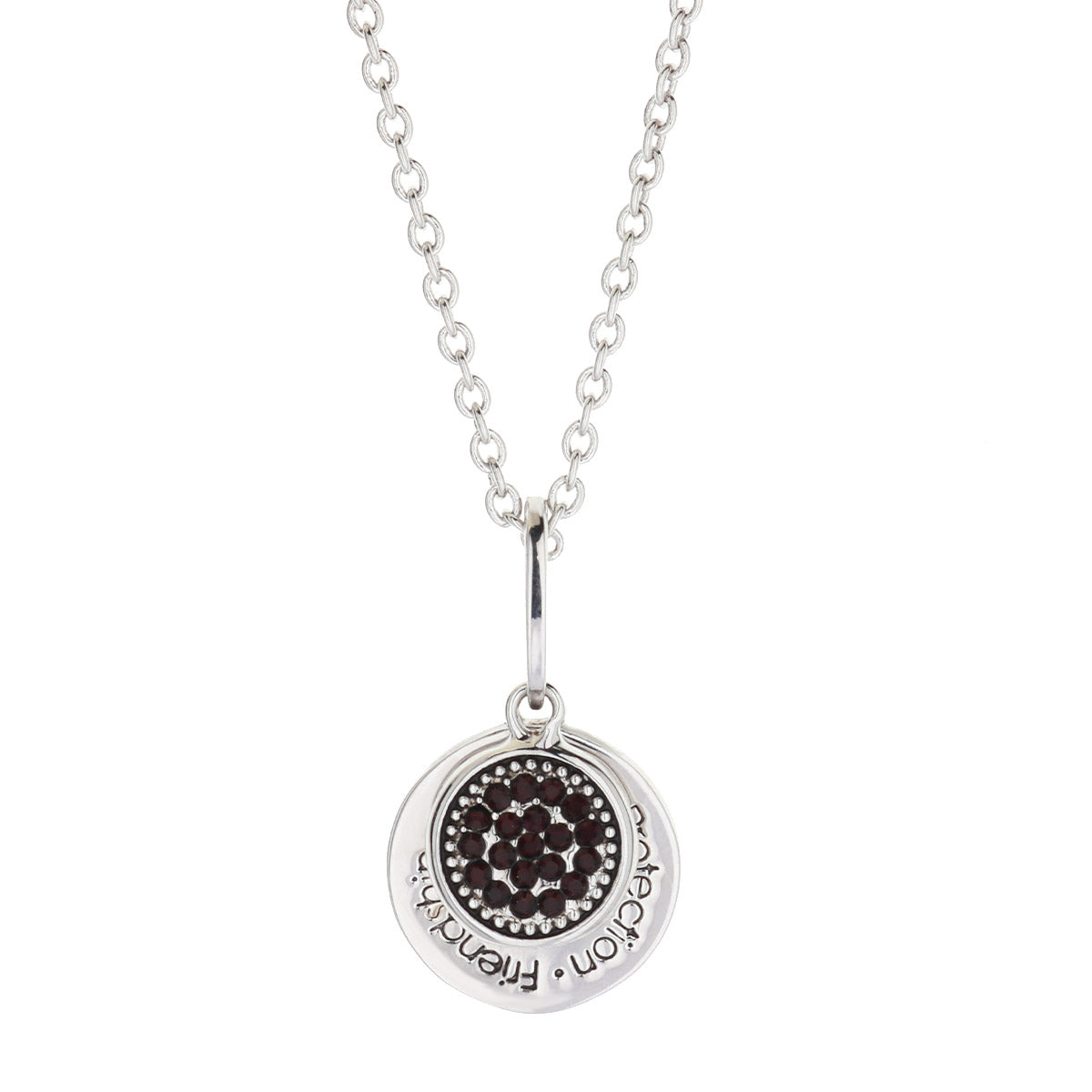January Birthstone Necklace pendant in silver with garnet cluster, Lauren G Adams necklace on Tampa Home & Garden Store