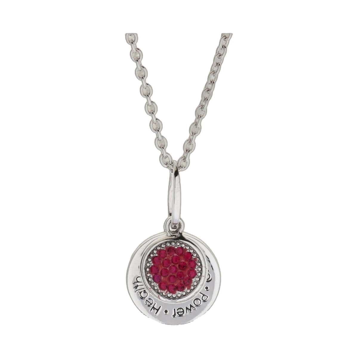 July Birthstone Necklace by Lauren G Adams, silver-tone chain with ruby-red pendant on Tampa Home & Garden Store
