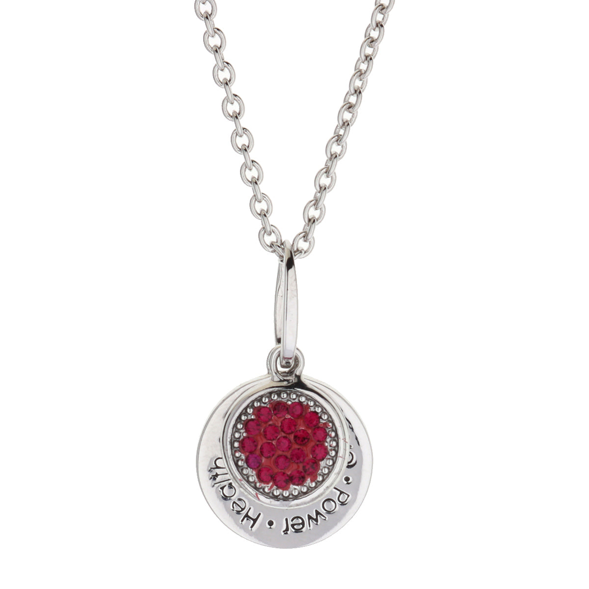 July Birthstone Necklace pendant in silver with ruby-red cluster stones by Lauren G Adams on Tampa Home & Garden Store