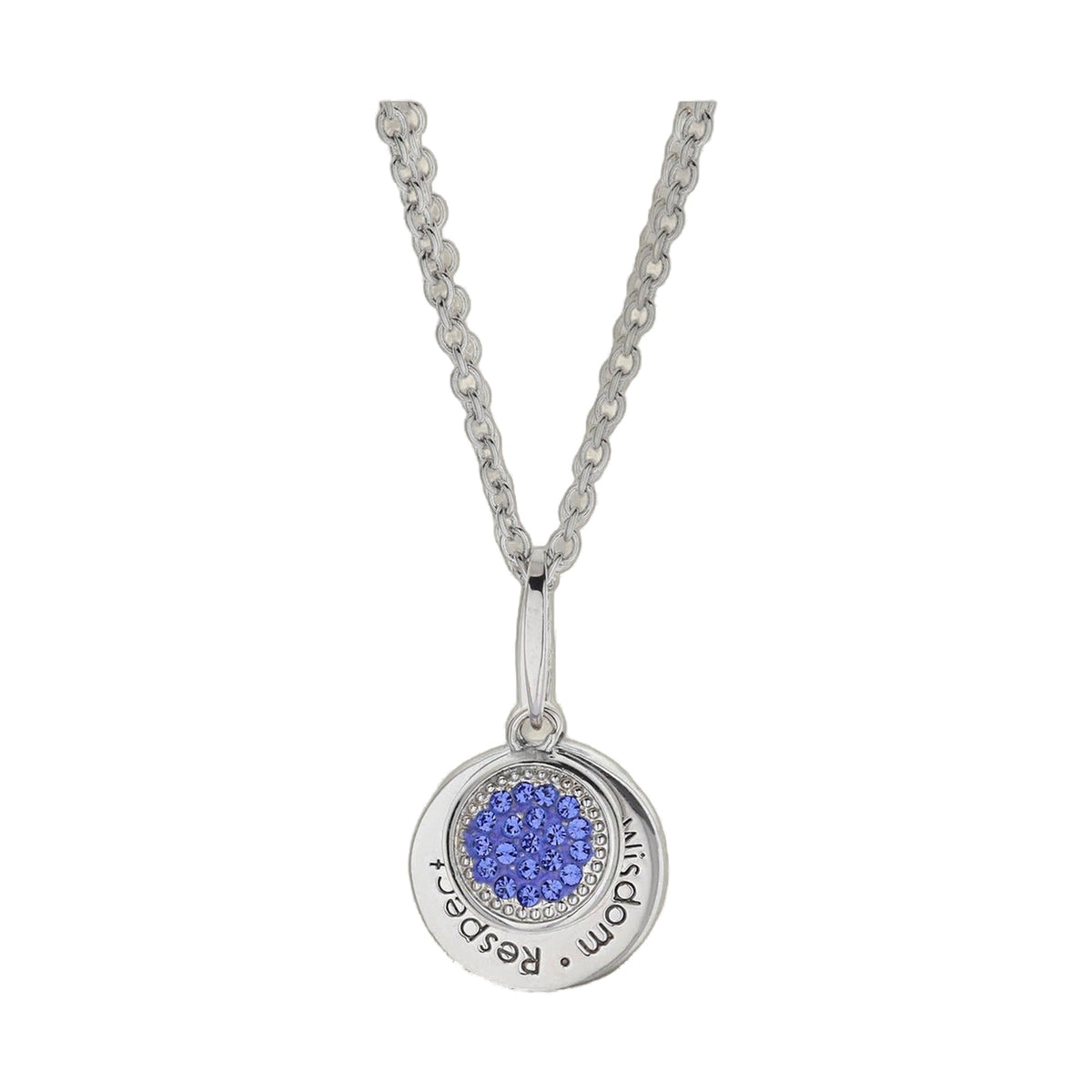 September Birthstone Necklace silver chain with purple pendant Lauren G Adams on Tampa Home & Garden Store