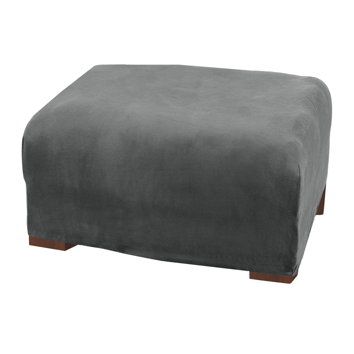 Velvet Stretch Slipcover Gale Collection for chair, dark gray velvet, Great Bay Home on Tampa Home & Garden Store