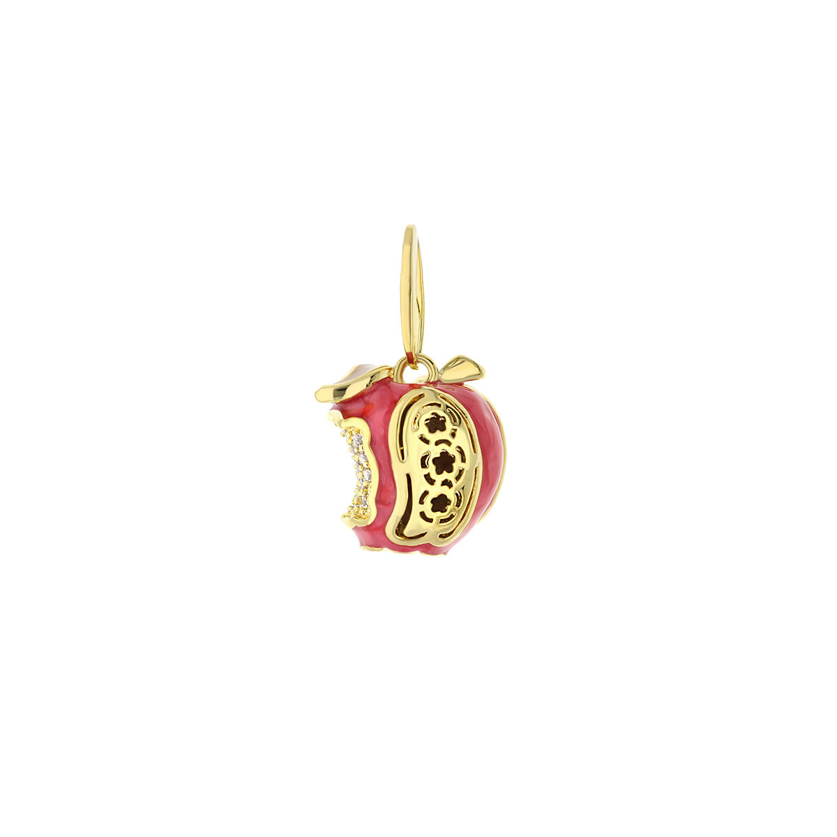 Apple pendant necklace in gold-tone with red enamel and crystal accents by Lauren G Adams on Tampa Home & Garden Store