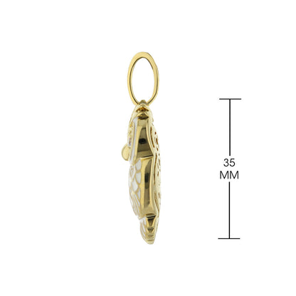 Owl Charm Pendant by Lauren G Adams, gold necklace charm with enamel owl, 35 mm on Tampa Home & Garden Store