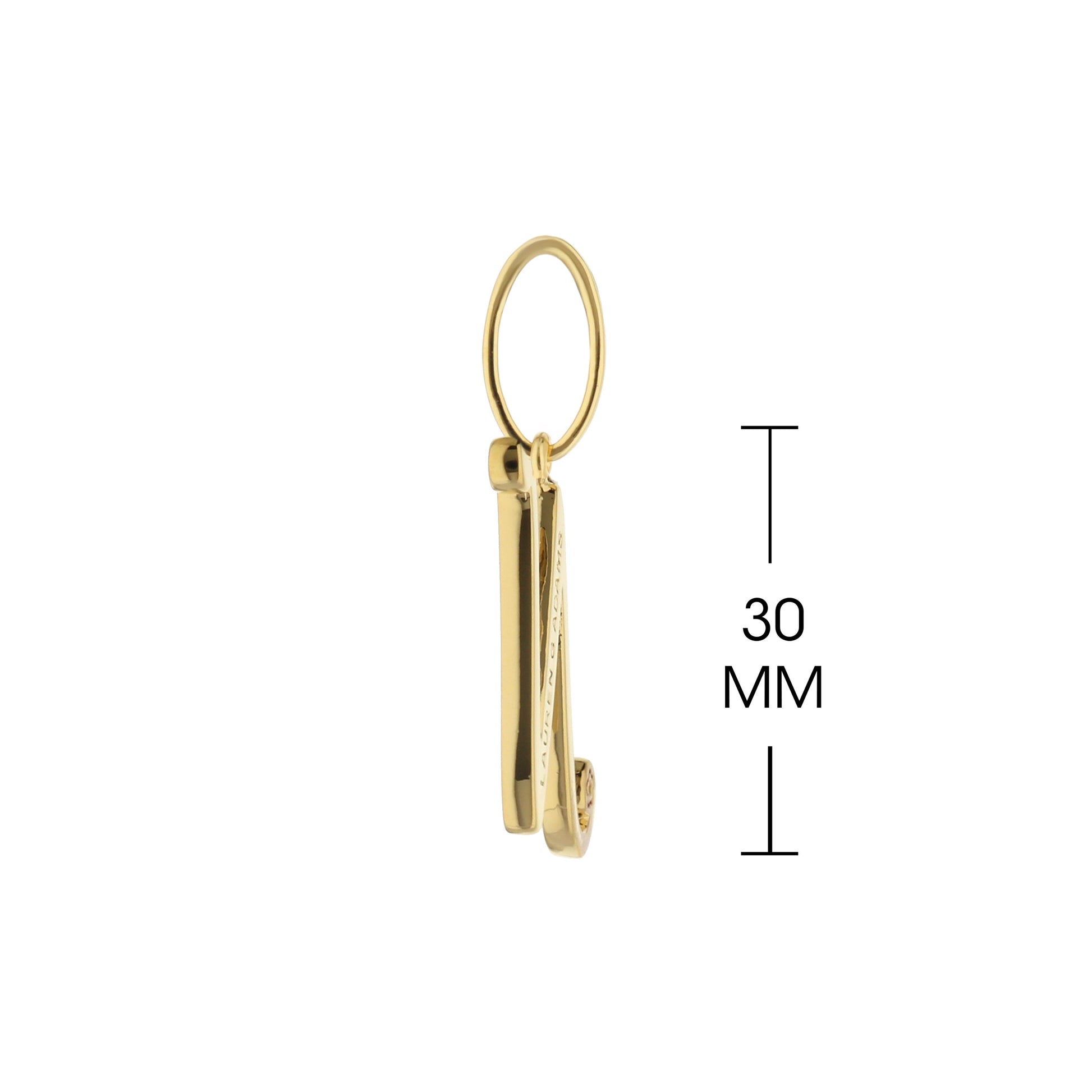 Lolo Initial Pendant Script Letter gold charm on hoop ring by Lauren G Adams on Tampa Home & Garden Store