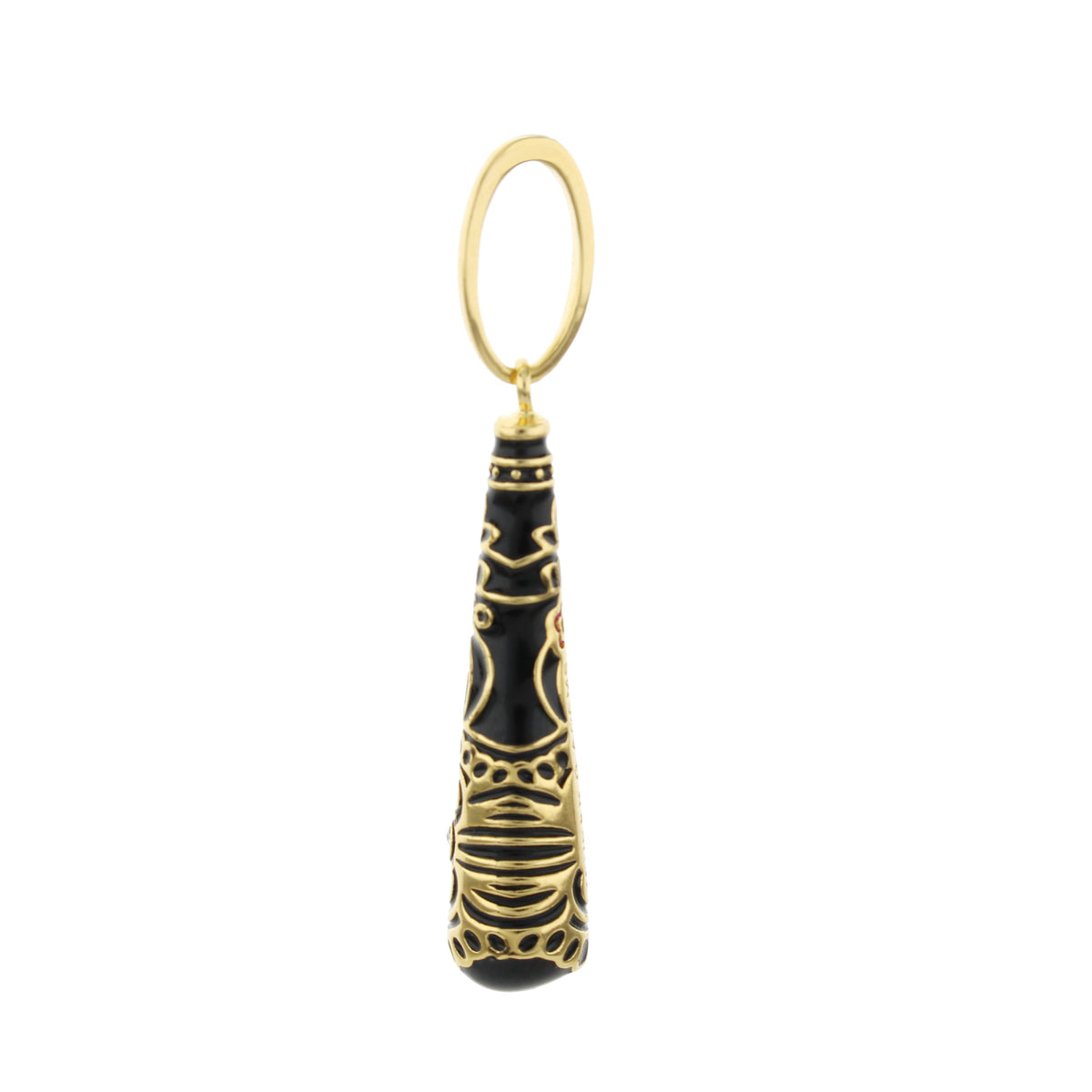 Petit Gateau Pendant Black Scroll Taper charm by Lauren G Adams with gold-tone hoop bail on Tampa Home & Garden Store