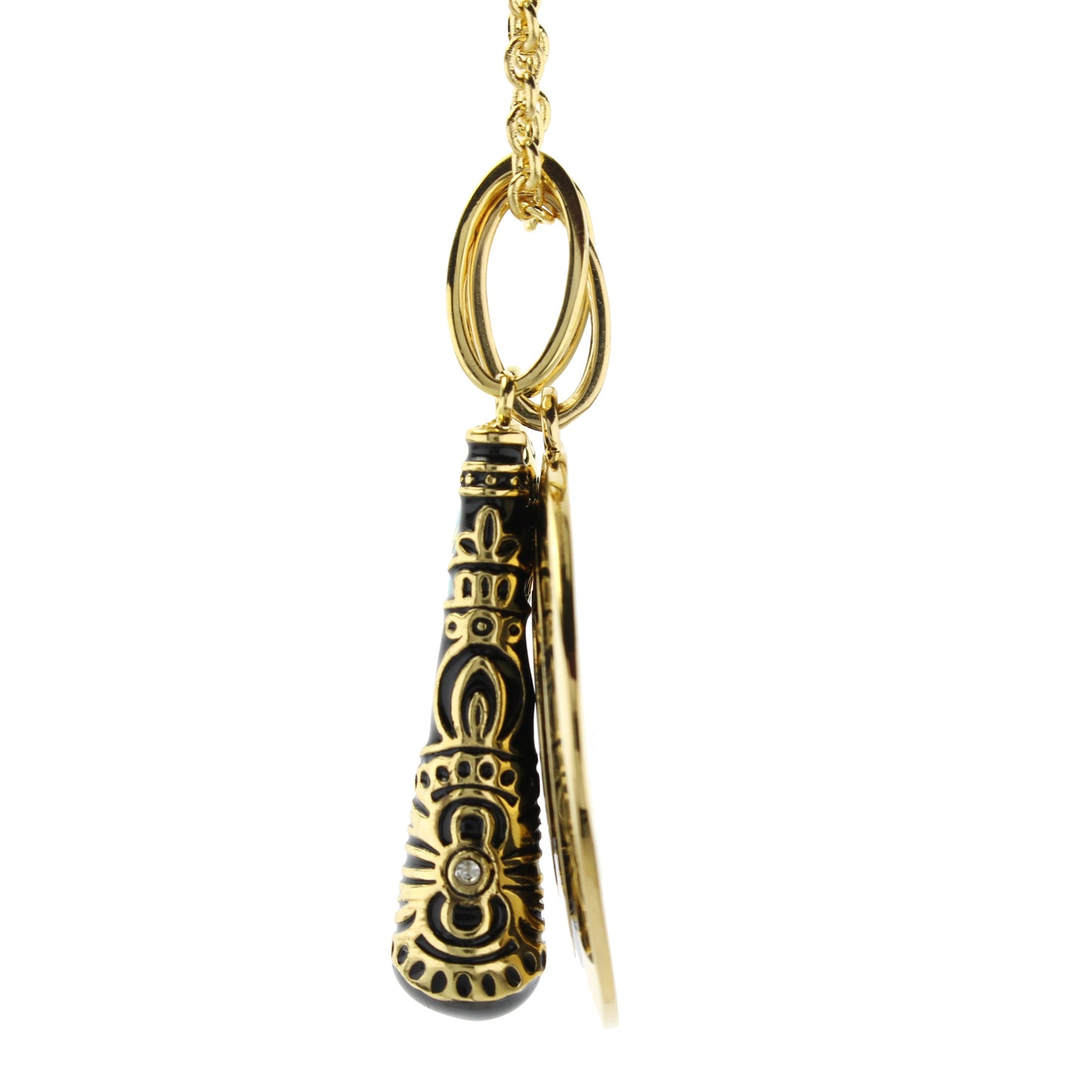 Petit Gateau pendant necklace in gold-tone with black enamel detailing, Lauren G Adams on Tampa Home & Garden Store