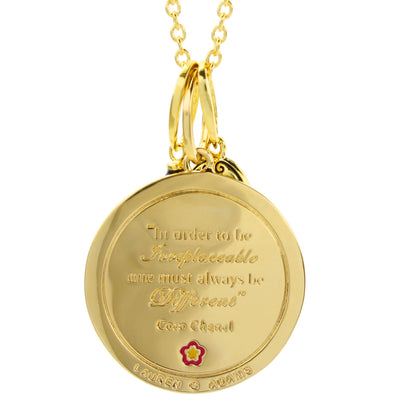 Petit Gateau pendant necklace gold with engraved medallion by Lauren G Adams on Tampa Home & Garden Store