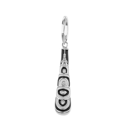 Petit Gateau Pendant Evil Eye Taper silver with black enamel and crystal Lauren G Adams on Tampa Home & Garden Store