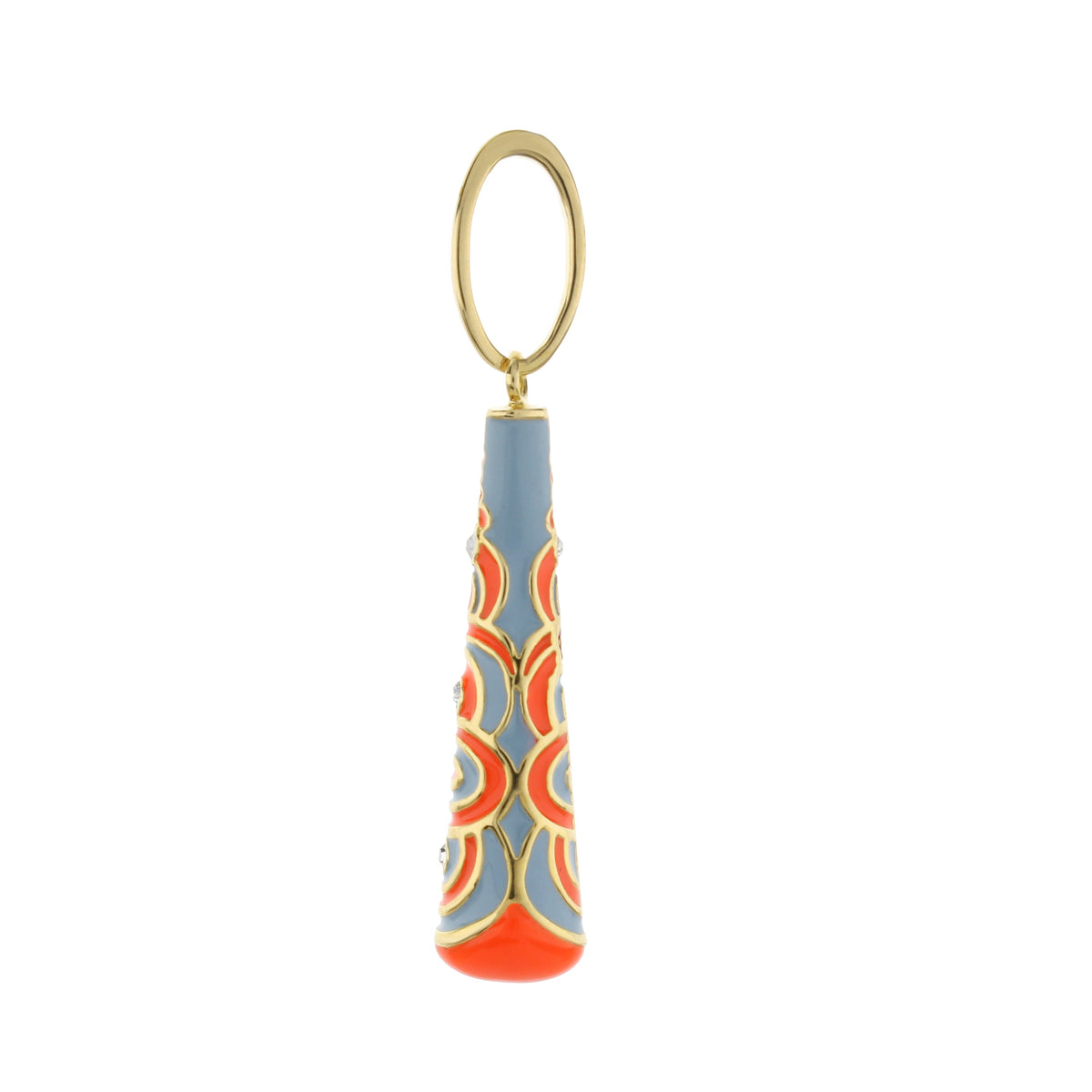 Petit Gateau Pendant Evil Eye Taper charm, gold-tone loop with blue enamel bead on Tampa Home & Garden Store