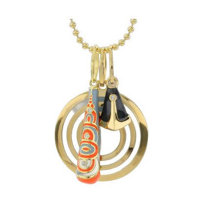 Petit Gateau Necklace Set pendant on gold-tone chain with dessert charms by Lauren G Adams on Tampa Home & Garden Store