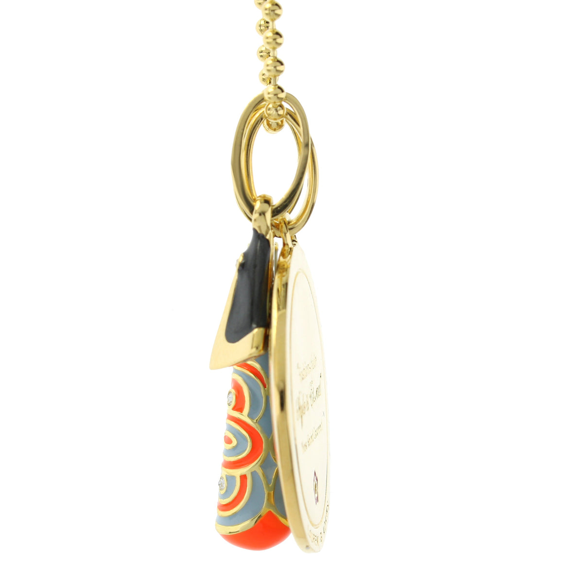Petit Gateau Necklace Set pendant in gold-tone with enamel charm by Lauren G Adams on Tampa Home & Garden Store