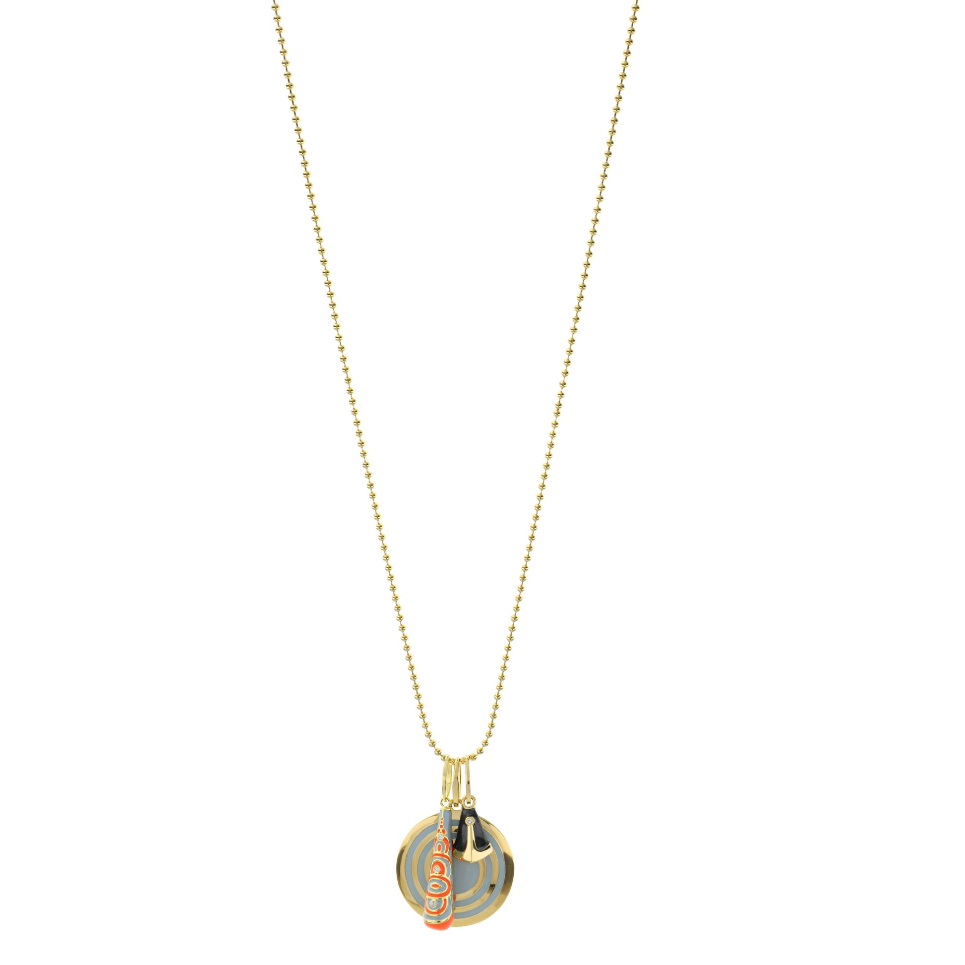Petit Gateau pendant necklace with gold chain and enamel pendant by Lauren G Adams on Tampa Home & Garden Store