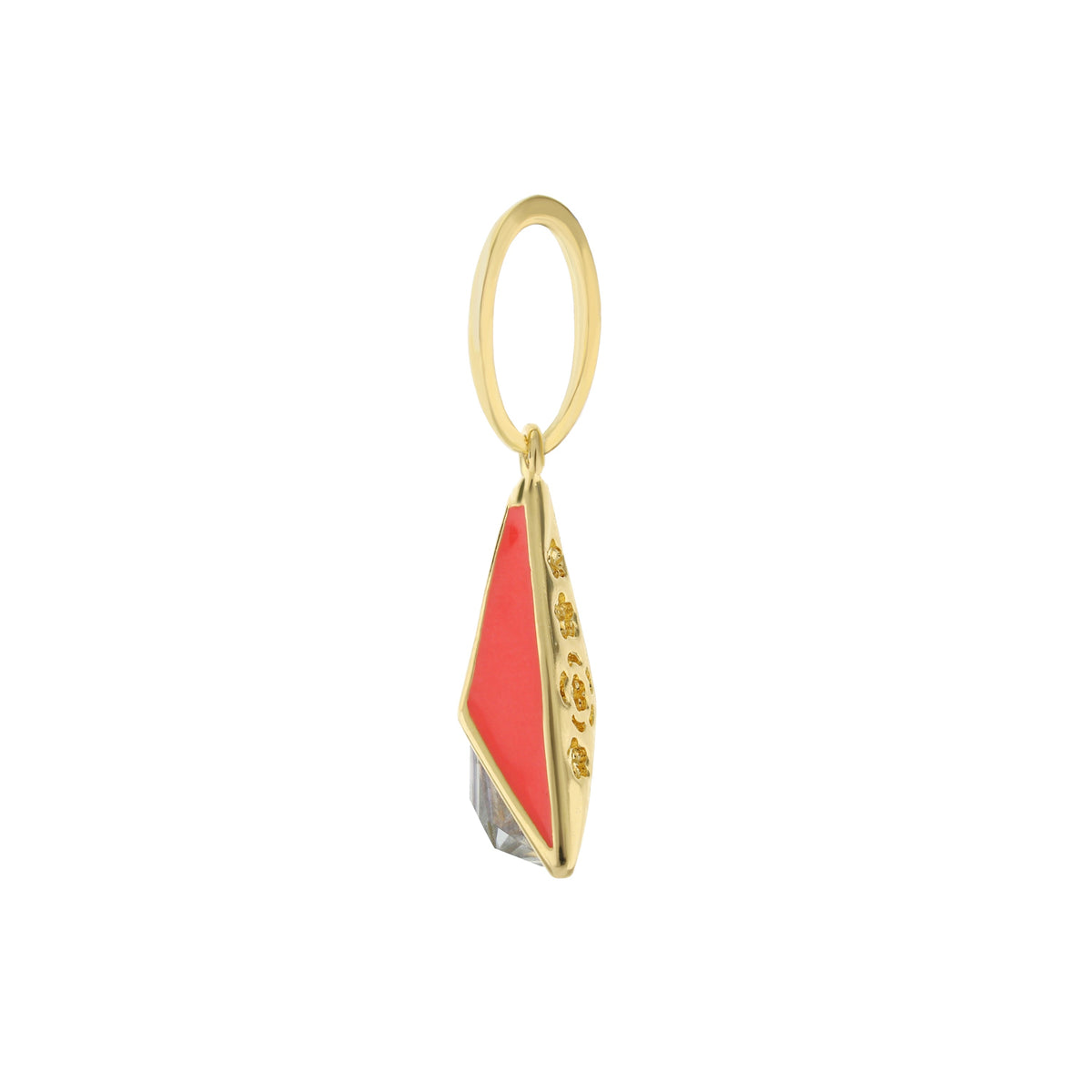Petit Gateau Pendant Colorblock Pyramid red enamel triangle gold-tone Lauren G Adams on Tampa Home & Garden Store