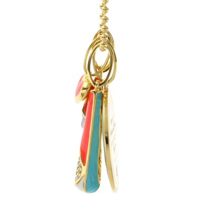 Petit Gateau Necklace Set pendant gold-tone with turquoise enamel by Lauren G Adams on Tampa Home & Garden Store