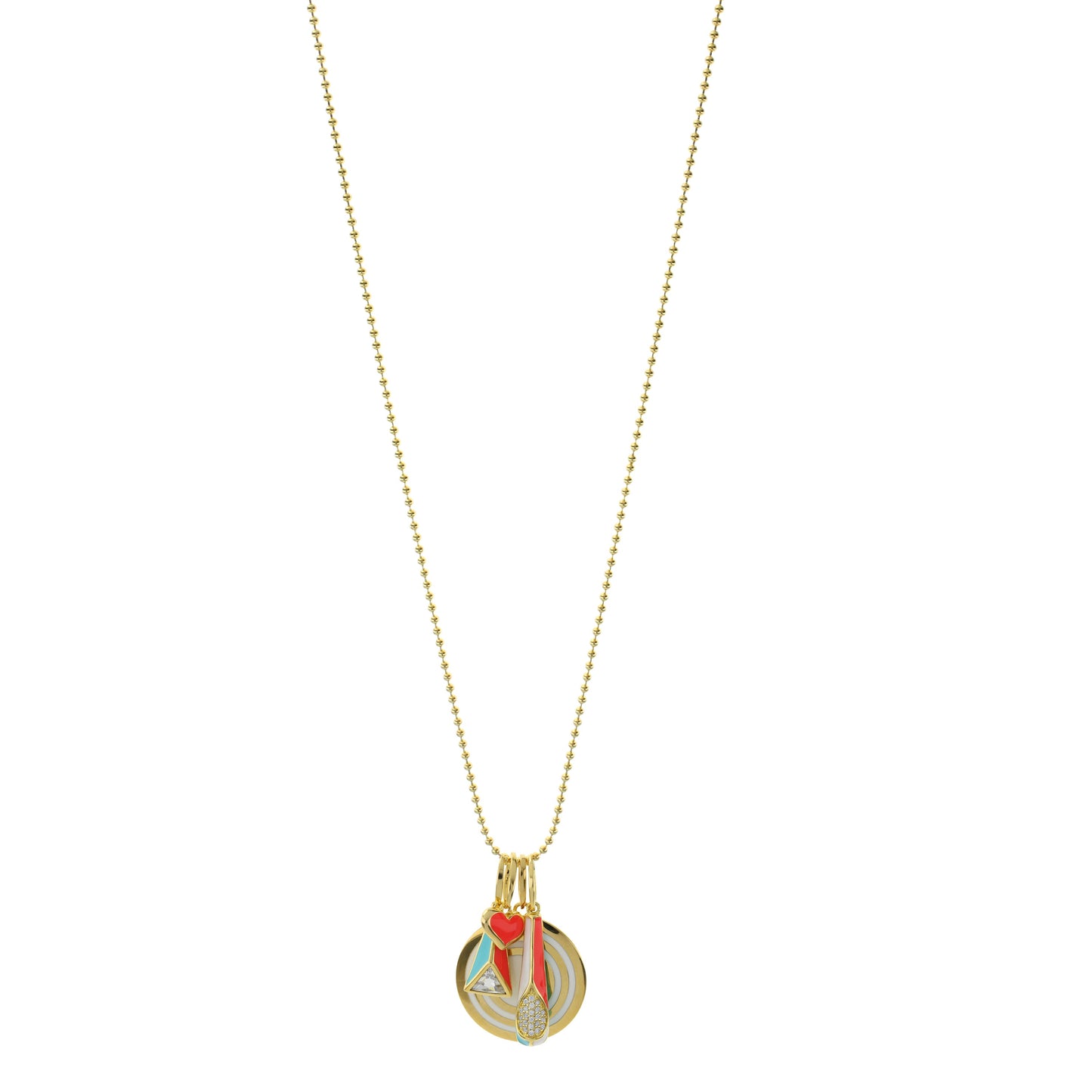 Petit Gateau Necklace Pendant by Lauren G Adams on gold chain with enamel dessert motif on Tampa Home & Garden Store