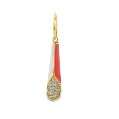Petit Gateau Pendant charm with enamel red white stripe and pavé diamonds in gold on Tampa Home & Garden Store