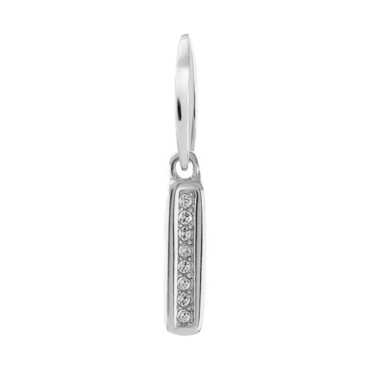 Petit Gateau Pendant Pavé Bar Charm silver with diamond-studded vertical bar by Lauren G Adams on Tampa Home & Garden Store