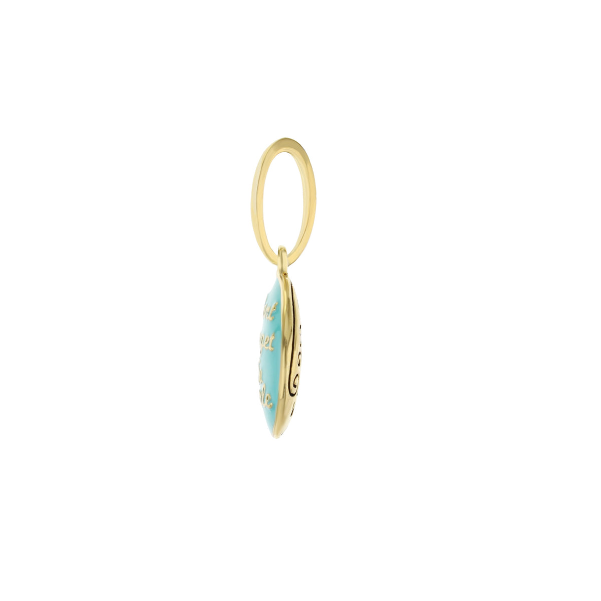 Petit Gateau Pendant charm by Lauren G Adams with Dont Forget To Smile Oval turquoise in goldtone on Tampa Home & Garden Store
