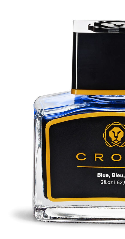 Fountain pen ink blue, A.T. Cross bottle with black label orange trim, 2fl oz on Tampa Home & Garden Store