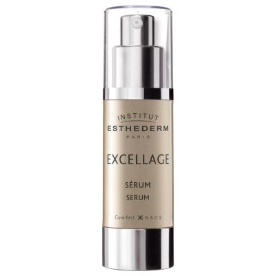 Institut Esthederm Excellage Face Serum 30ml in silver pump bottle with beige label on Tampa Home & Garden Store