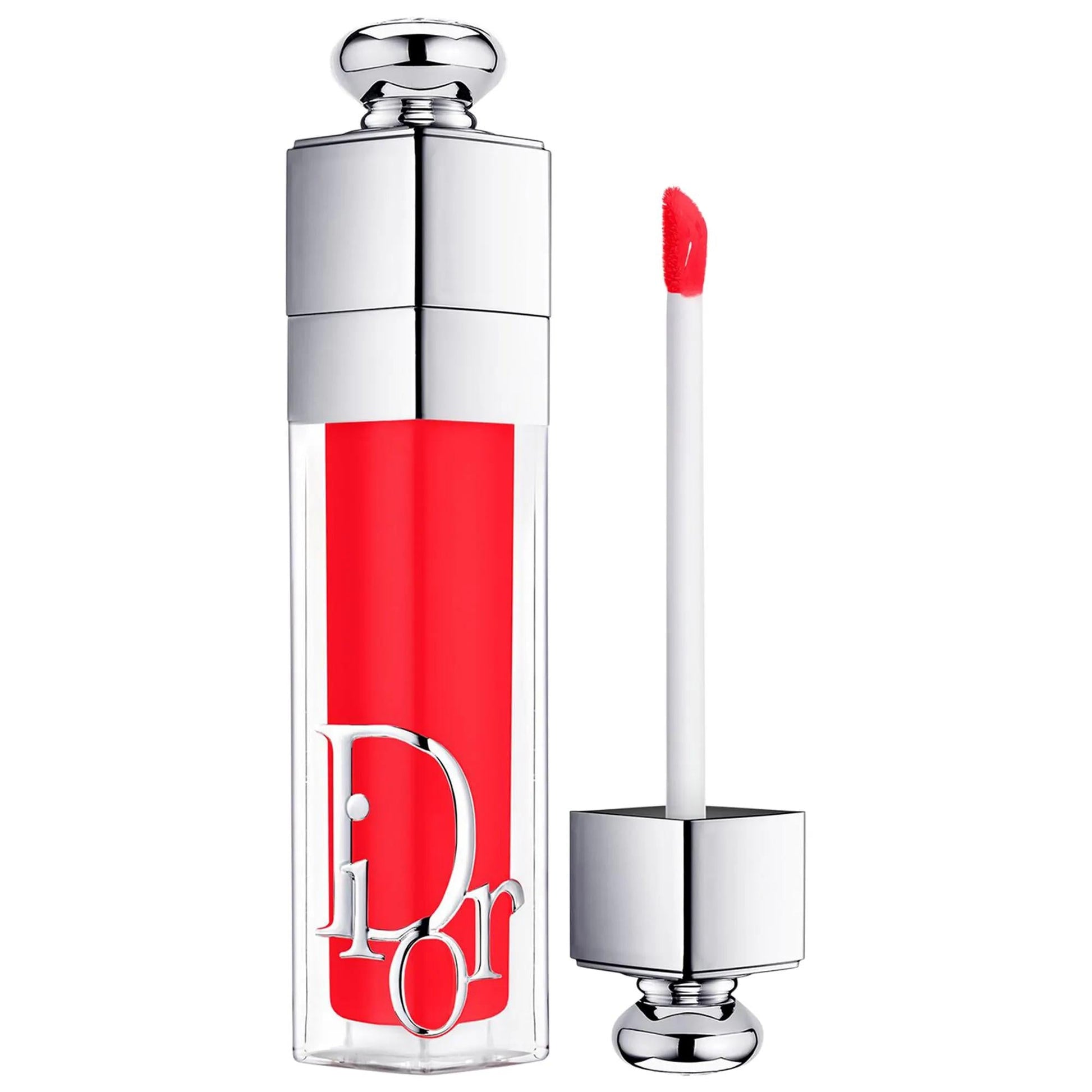 Dior Addict Lip Maximizer lip gloss in red tube with silver cap and applicator on Tampa Home & Garden Store