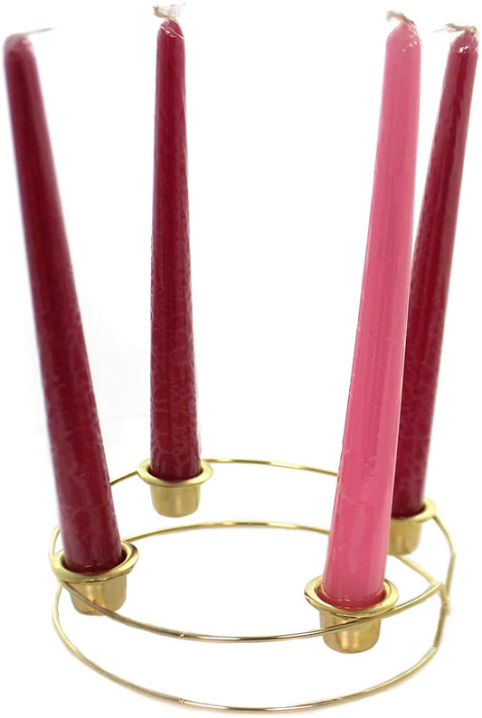 Porte-couronne de l'Avent en métal de 16,5 cm avec bougies