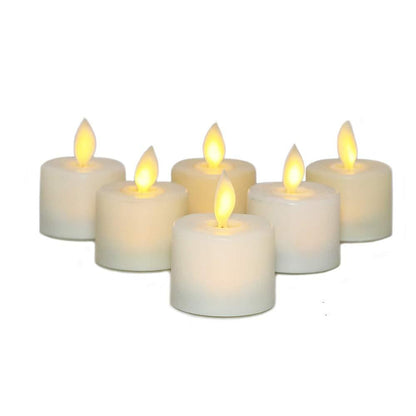 Flameless LED tea lights, 6pc battery candles with warm flicker on Tampa Home & Garden Store