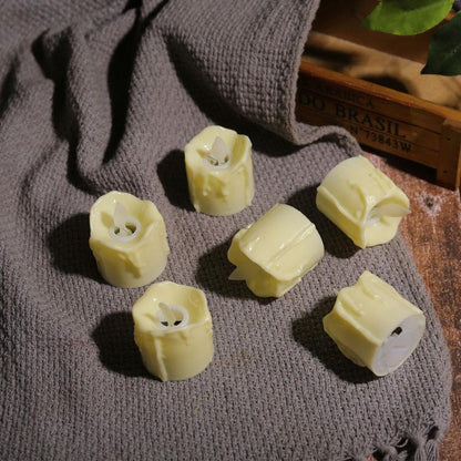 Flameless LED tea lights, ivory wax look, 6-pack battery candles for parties on Tampa Home & Garden Store