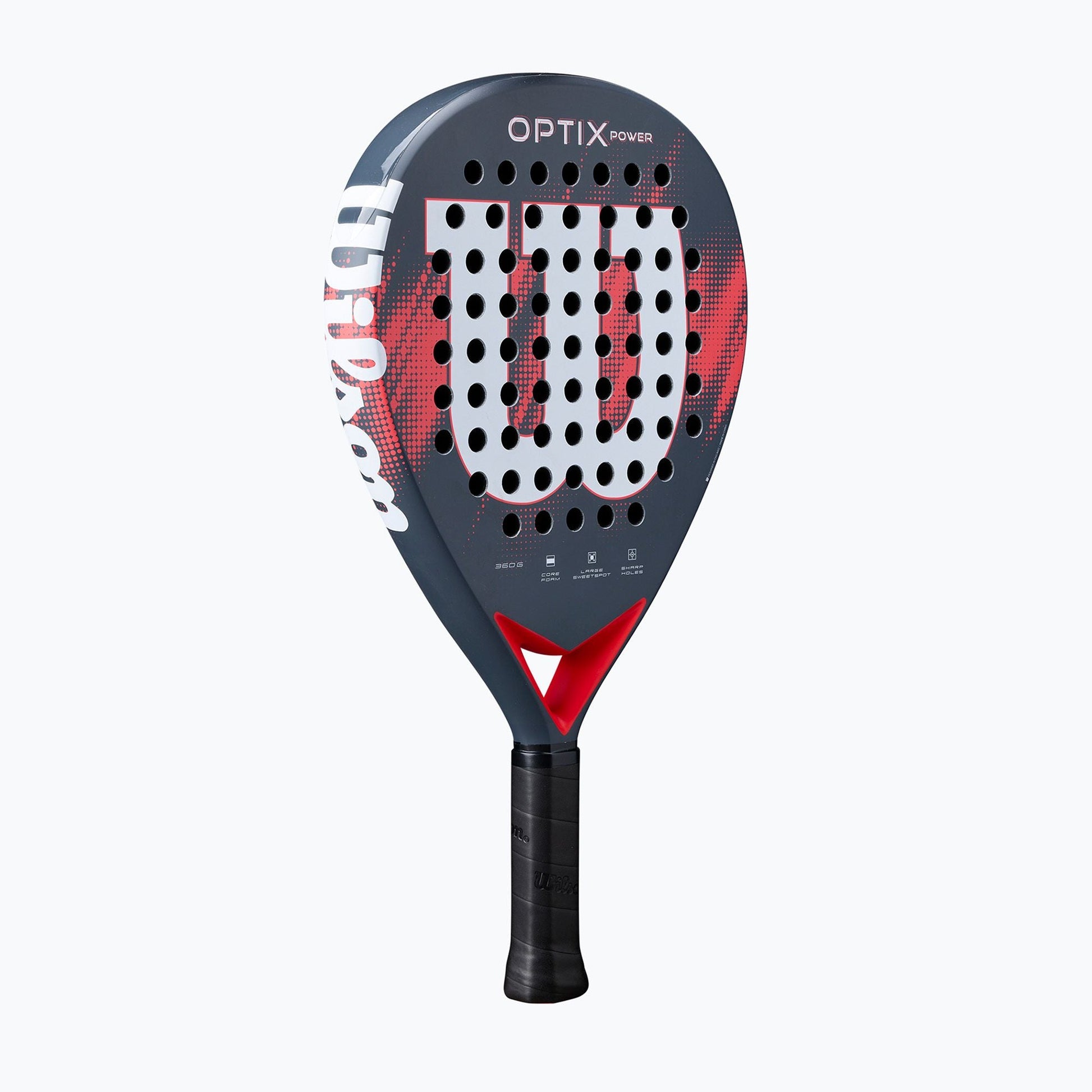 Padel racket Wilson Optix V2 Power Red 2026, navy red design with perforated face on Tampa Home & Garden Store