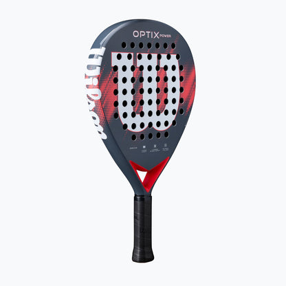 Padel racket Wilson Optix V2 Power Red 2026, navy red design with perforated face on Tampa Home & Garden Store
