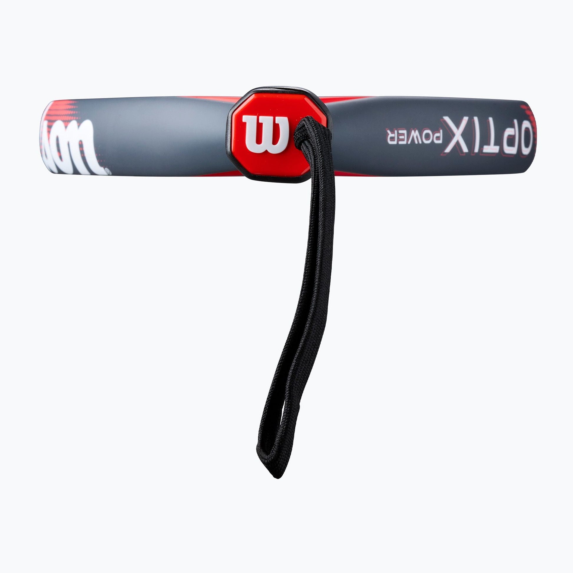 Wilson Optix V2 Power Red padel racket with red hex logo, dark body on Tampa Home & Garden Store