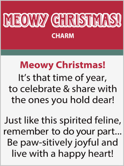 Breloque Chat de Noël Miaou - Or