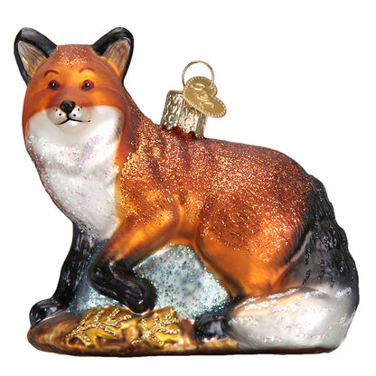 Adorno de cristal de zorro rojo